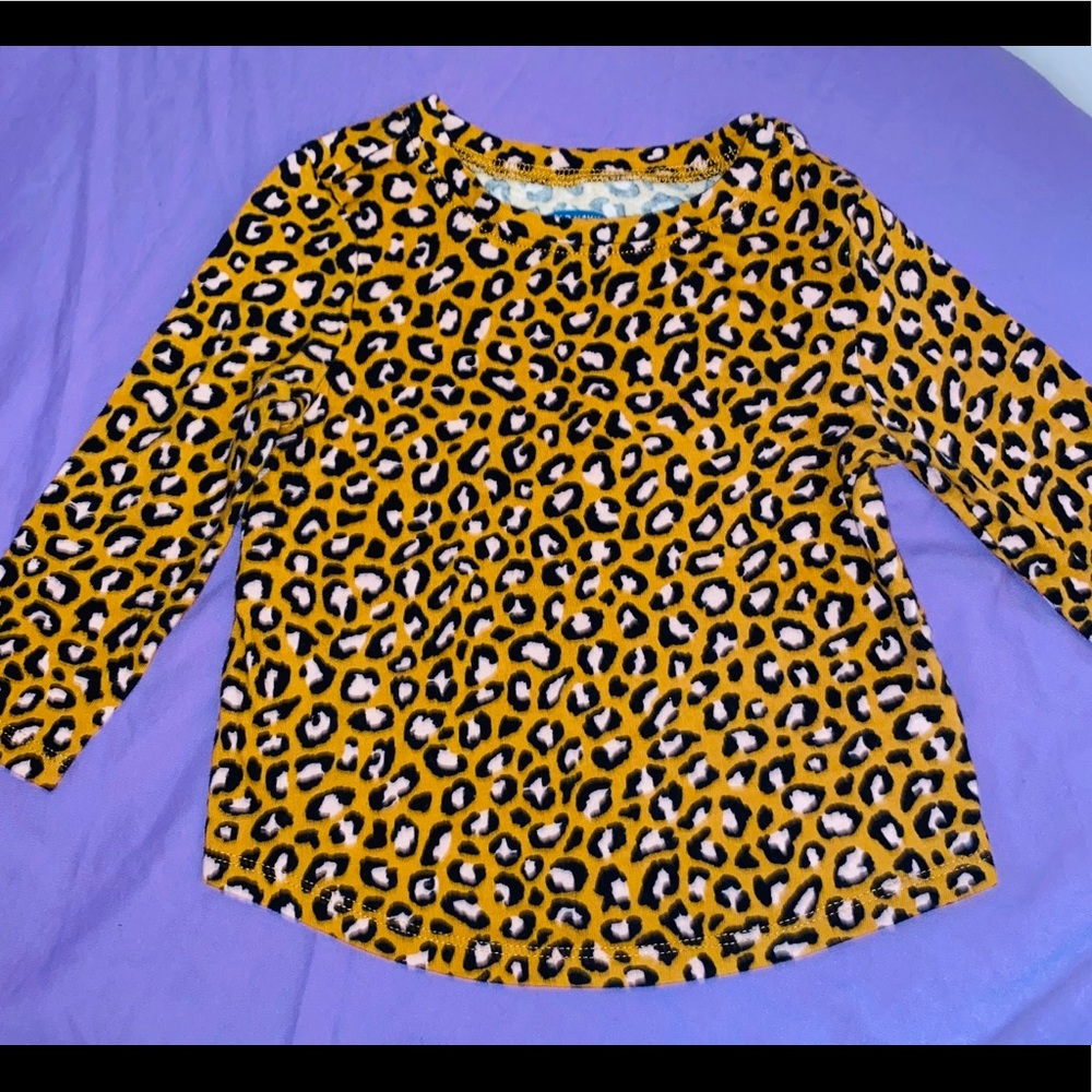 Leopard print long sleeve toddler shirt